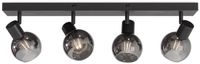 HOFTRONIC Glazura LED Plafondlamp Glazen Bollen Smoke Glas Zwart E14