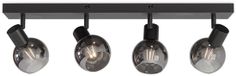HOFTRONIC Glazura LED Plafondlamp Glazen Bollen Smoke Glas Zwart E14