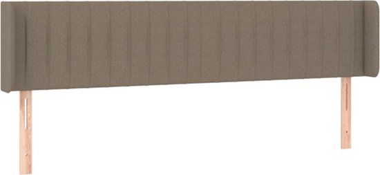 vidaXL Hoofdbord met randen 183x16x78/88 cm stof taupe