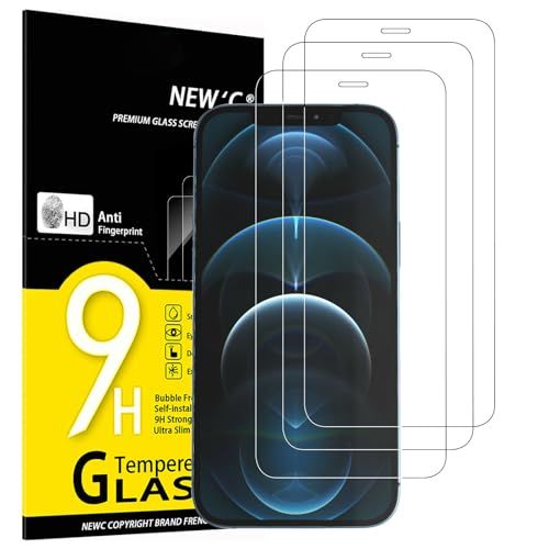 NEW'C 3 Stuks, Screen Protector voor IPhone 12 Pro Max (6.7 Inch), Gehard Glass Schermbeschermer Film 0.33 mm ultra transparant, ultra resistent