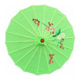Paraplu chinois asiatique - vert - Longueur 41 cm - Dia 56 cm - thème ambiance - nylon