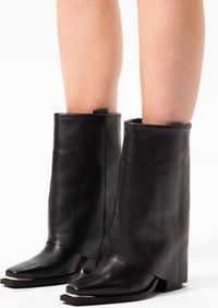 Sacha - Dames - Zwarte leren western enkellaarsjes met flap - Maat 36