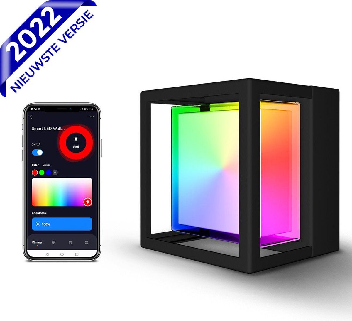 Nince 12W Wandlamp Smart App RGBCW - Wit & Gekleurd Licht - Buitenlamp - Muurlamp