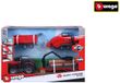 Bburago Massey Ferguson tractor speelgoed met 3 aanhangers frictie.