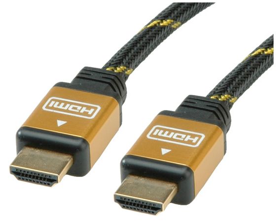 ROLINE GOLD HDMI High Speed Kabel met Ethernet 10m - Zwart/Goud