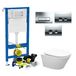 Wiesbaden Geberit UP100 Toiletset set37 Wiesbaden Vesta Rimless Mat wit met Delta Drukplaat