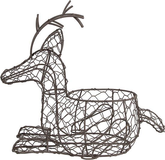 Clayre & Eef Mand Rendier 27 cm Bruin Metaal - Eiermand