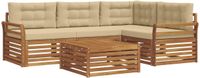 vidaXL - Buiten - bank - set - 5 - st - Natuurlijk - en - Beige