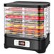 MEYKEY Droogautomaat voor levensmiddelen, 8 vakken, droogapparaat voor groenten, fruit, vlees, instelbare temperatuur 35-70 °C, 400 W, zwart, roestvrij staal