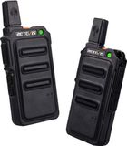 Retevis RT619 PMR446 Funkgerät, wiederaufladbar, mit 1300mAh Batterie, 16 Kanäle, VOX, CTCSS & DCS. Tragbares, handliches Zwei-Wege-Funkgerät. Weihnachtsgeschenke für Familien mit Kindern (Schwarz, 2 Stück)