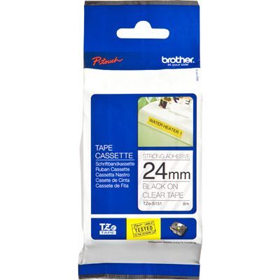 Brother TZe-S151 Tape - Zwart op transparant (24 mm)