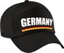 Bellatio Decorations Germany supporters pet zwart voor dames en heren - volwassenen - Duitsland thema baseball cap - supporter kleding