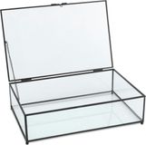 VT Wonen collectie Opbergbox / Vitrine Metaal/Glas Zwart 21x33x9cm