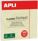 APLI Zelfklevende Memo's CLASSIC Notes! 75 x 75 mm Geel