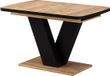 Vicco Eettafel Fenaro, Zwart/Eiken, 120-160 x 80 cm uitschuifbaar