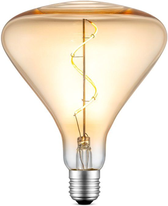 Home Sweet Home Edison Vintage E27 LED filament lichtbron Flex - Amber - Spiraal - Retro LED lamp - 14/14/16cm - Dimbaar - 3W 180lm 2700K