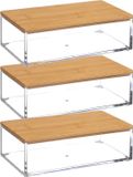 5five opbergbox - 3x - 16 x 5 cm - kunststof - transparant