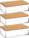 5five opbergbox - 3x - 16 x 5 cm - kunststof - transparant
