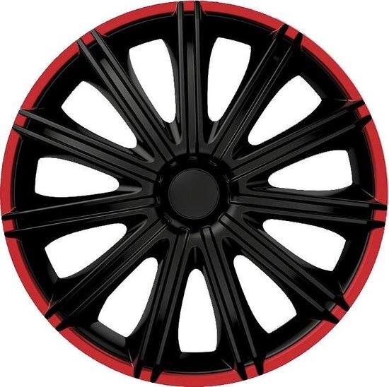 AutoStyle Wieldoppenset Nero R 16 inch Black/Red