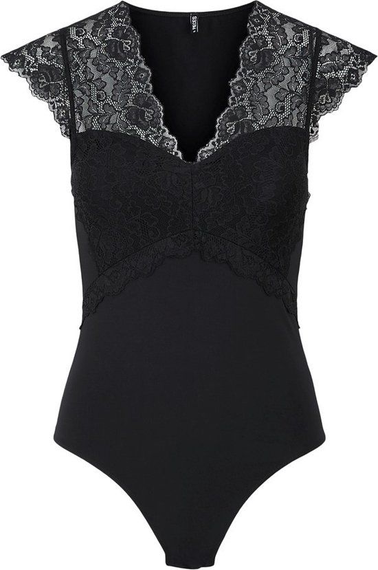 Pieces Atianna Bodystocking - Zwart - Maat M - Vrouwen