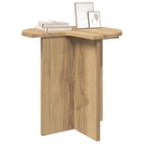 vidaXL Artisanaal eiken bijzettafel Ø 39 x 38 cm Bewerkt hout