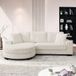 OKWISH Canapé d'angle 256,5 x 133,5 x 89 cm - Modulaire avec pouf ovale déplaçable - Salon ou bureau - Beige