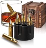 Unyqoos® Roestvrijstalen whiskystenen – Goudkleurige herbruikbare koelstenen inclusief houten doos