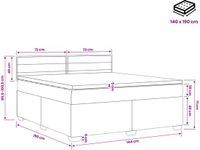 vidaXL Boxspringbed met matras, lichtgrijs, 140 x 190 cm, stof