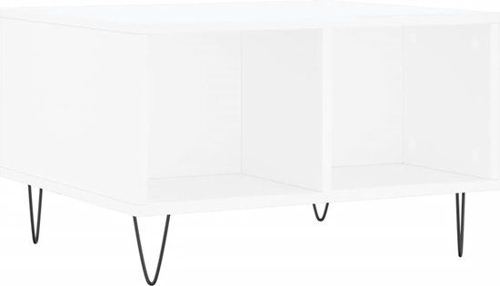 vidaXL Salontafel - 60x50x36,5 cm - Bewerkt Hout - Wit