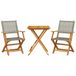 vidaXL 3-delige Bistroset Poly Rattan en Massief Hout Grijs