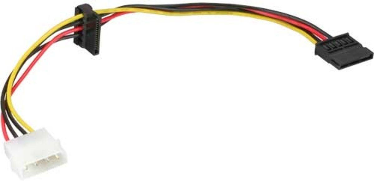 Inline 2x SATA v - Molex m adapter - 0.30 meter