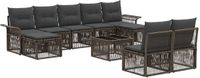 vidaXL Tuinbankenset 10 st Grijs poly rattan