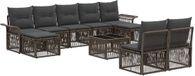 vidaXL Tuinbankenset 10 st Grijs poly rattan