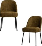 WOOOD Vogue Eetkamerstoelen - Velvet Stof - Brass - Set van 2