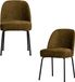 WOOOD Vogue Eetkamerstoelen - Velvet Stof - Brass - Set van 2