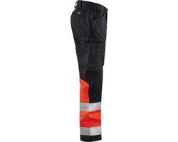 Blåkläder Werkbroek met stretch High Vis 1551-1811 - Zwart/High Vis Rood - C152