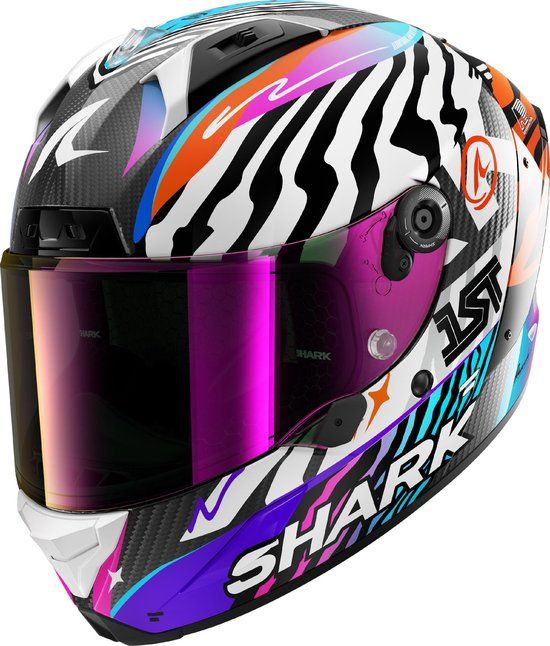 Shark Aeron Speed Fancy Carbon Helm Wit/Oranje Maat S