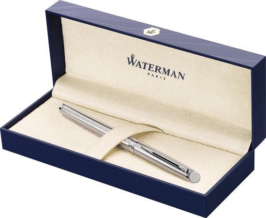 Waterman Hémisphère Rollerball Pen - Stainless Steel with Chrome Trim - Fine Point - Black Ink - Gift Box