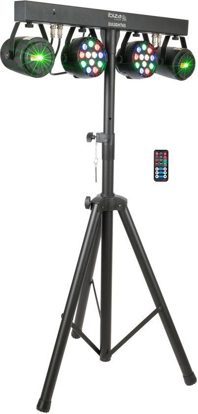 Ibiza Light DJLIGHT65 - Verlichtingstatief, per blik en laserset