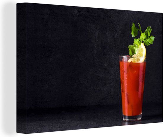 OneMillionCanvasses Canvas schilderij 140x90 cm - Bloody Mary - Rood - Modern - Wanddecoratie