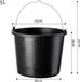KADAX Bouwemmer van kunststof, 5 l, mortelemmer voor tuin, bouwplaats, emmer met handvat, wateremmer, stabiele cementemmer, mortelbak, poetsemmer, zwart (20)