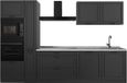 Vicco Complete keukeneenheid R-Line, Antraciet landelijk/Antraciet, 310 cm zonder werkblad