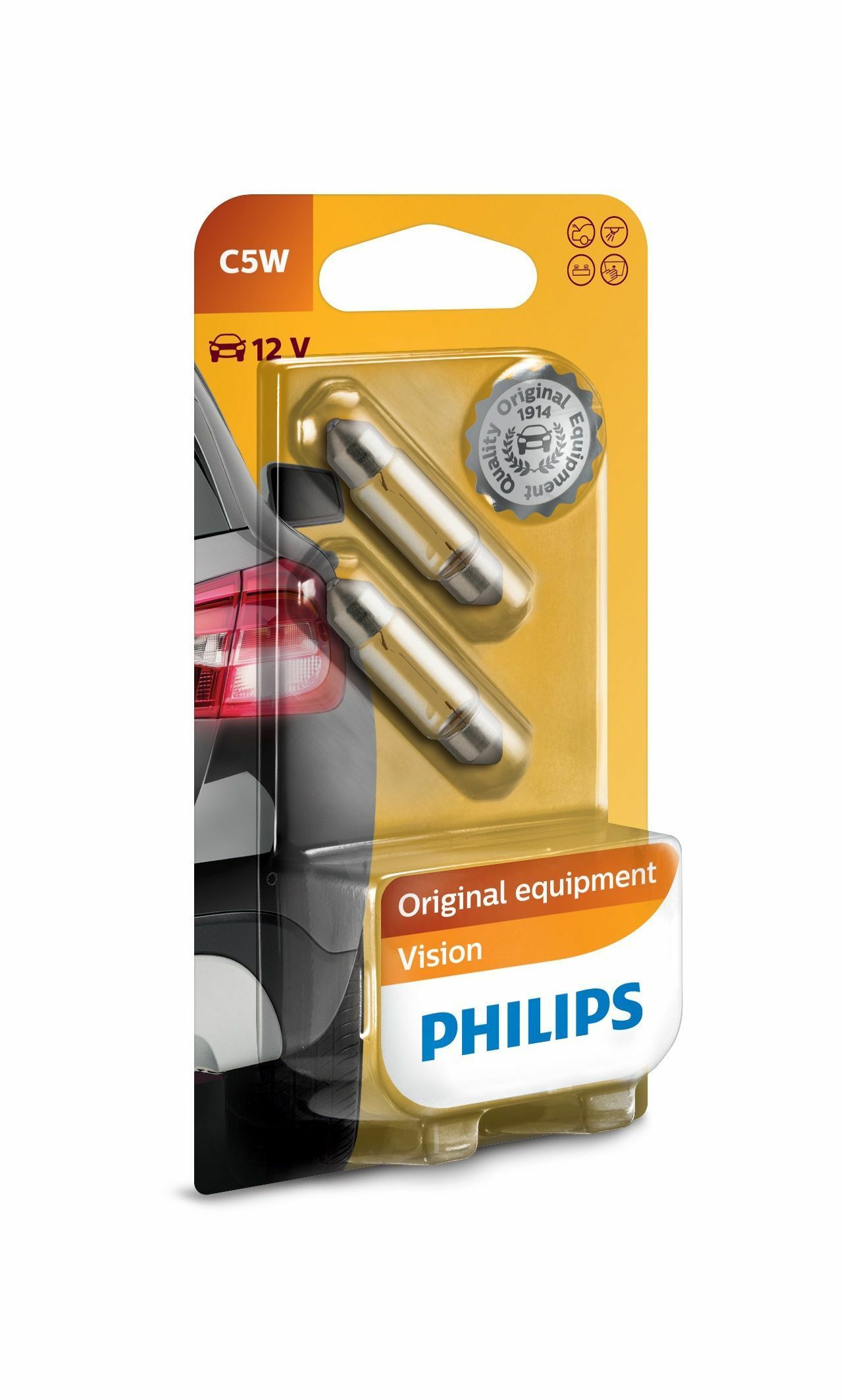Philips Vision C5W SV8.5 12V 5W - 12844B2 - 2 stuks