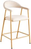 Lizzely Garden & Living AQ Living Barkruk Japandi beige Mika lichtbruin minimalistische barstoel japanse stijl