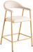 Lizzely Garden & Living AQ Living Barkruk Japandi beige Mika lichtbruin minimalistische barstoel japanse stijl