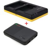 Powerpakket Deluxe: NB-10L duo oplader + 5000mAh Powerbank pour 2 batteries Canon NB-10L