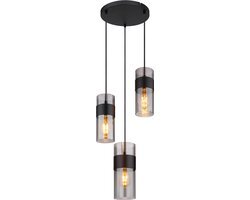 Globo hanglamp Scarfina - zwart - metaal - 34 cm - E27 fitting - 15718-3