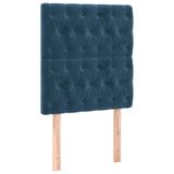 vidaXL Hoofdeind & Voeteind Donkerblauw Polyester/Hout 800 mm x 70 mm x 1180 mm - 1280 mm