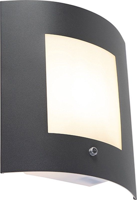 QAZQA Emmerald - Modern Outdoor Wall Lamp - 1 Light - Dark Grey - with Sensor