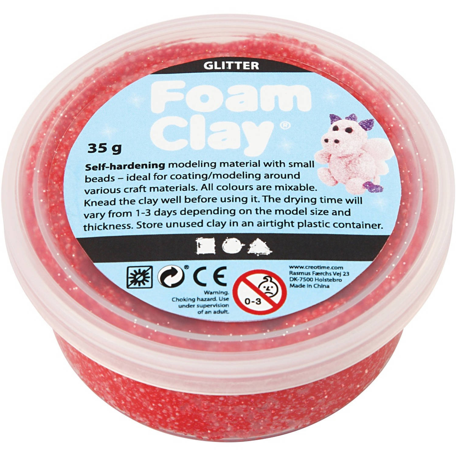 Foam Clay Foam Clay® rood glitter 35gr